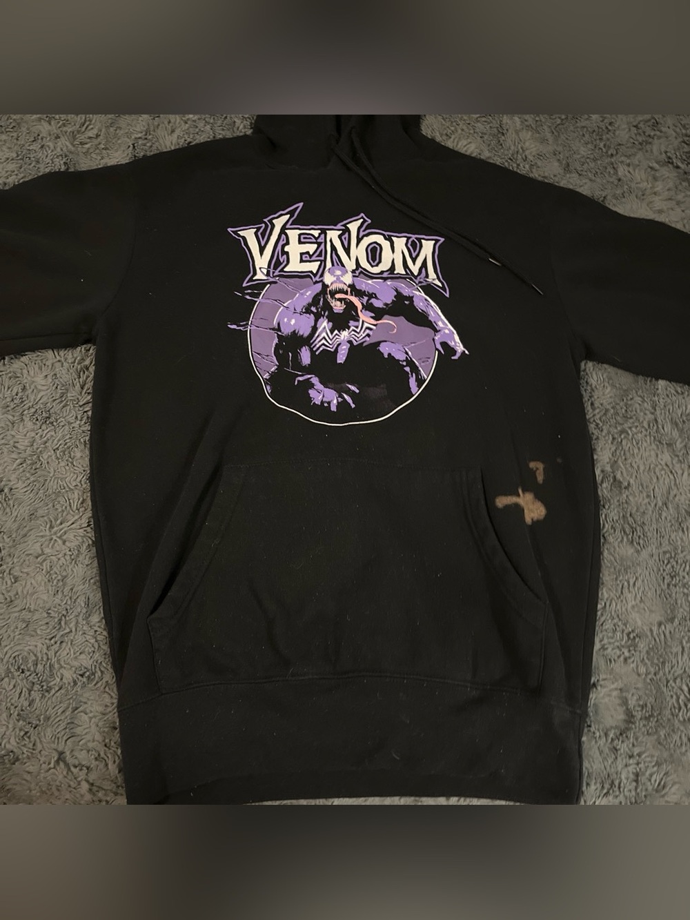 Marvel Black Hoodie with Purple Venom Graphic